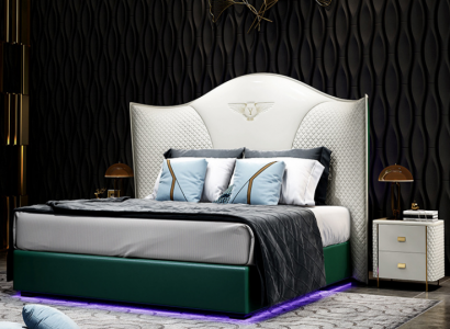 Design Luxus duebelt Hotelbued Modern Holz Miwwel Stoffer